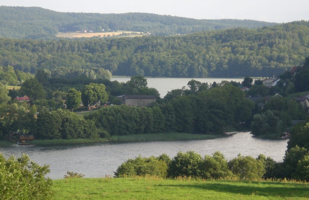 Brodnica Dolna - widok na wieś z drogi wojewódzkiej nr 228